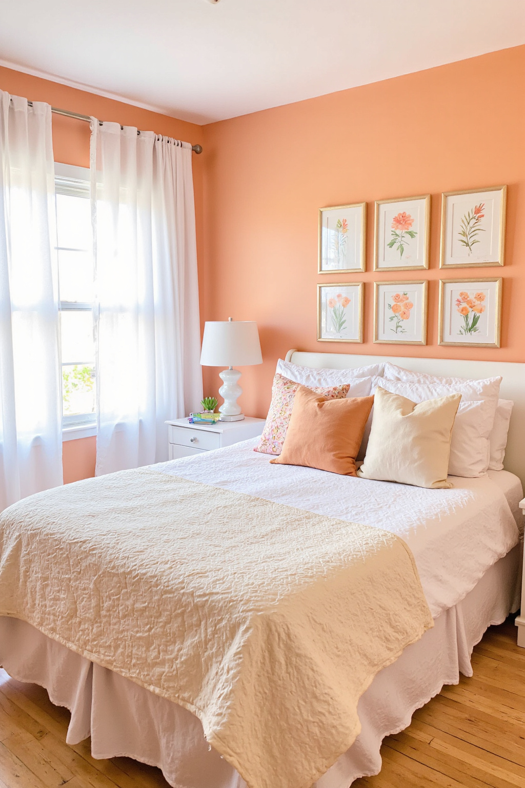 orange rooms, orange bedroom ideas, bedroom colors, light orange bedroom, teal bedroom