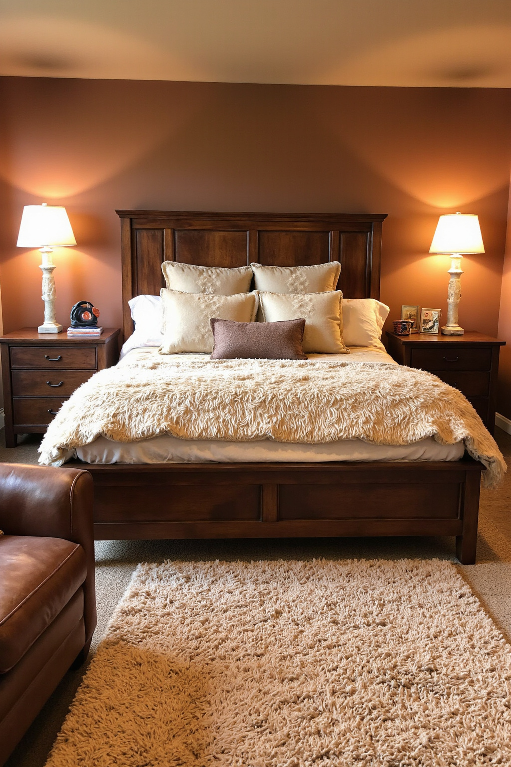 beige room, beige bedroom decor, neutral colored bedroom ideas, beige bed board, brown bedroom walls ideas