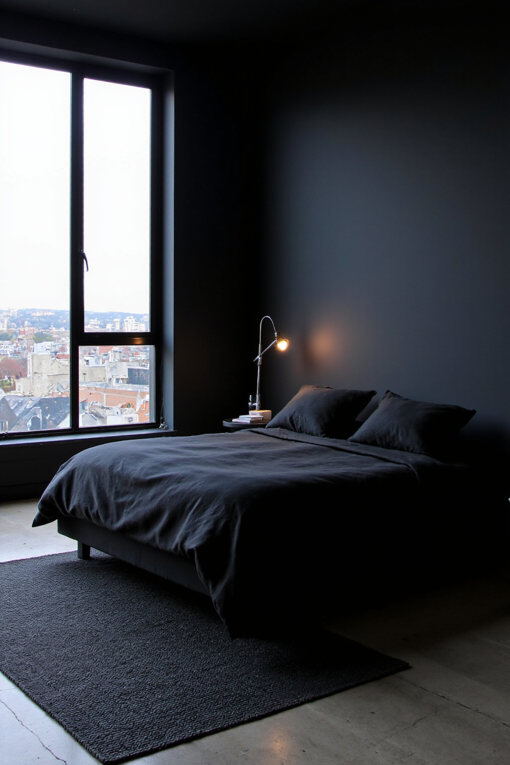 black bedroom ideas, black bedroom decor, black and white bedroom, dark cozy bedroom, black cozy bedroom ideas