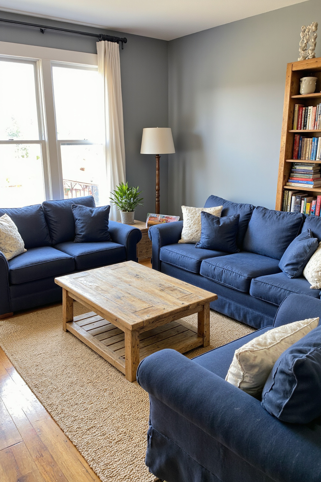 blue living room, blue living room decor, navy sofa living room ideas, blue couch home decor, blue sofa living room