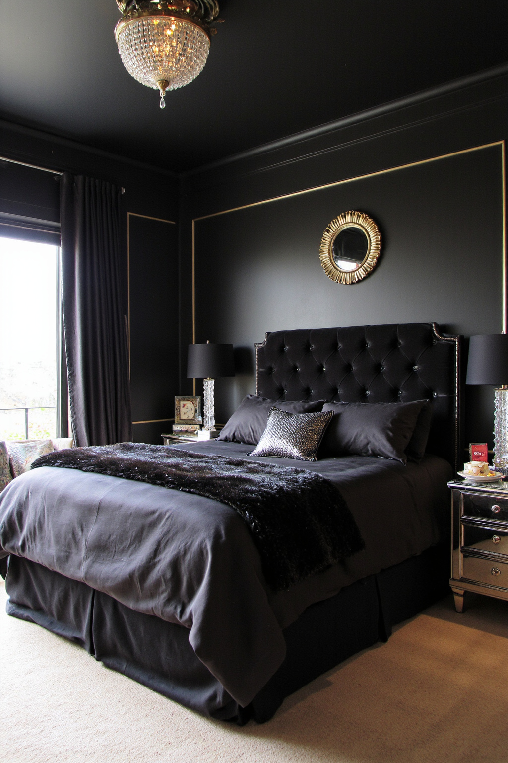 black bedroom ideas, black bedroom design, black queen bedroom ideas, black cozy bedroom ideas, black bedrooms elegant