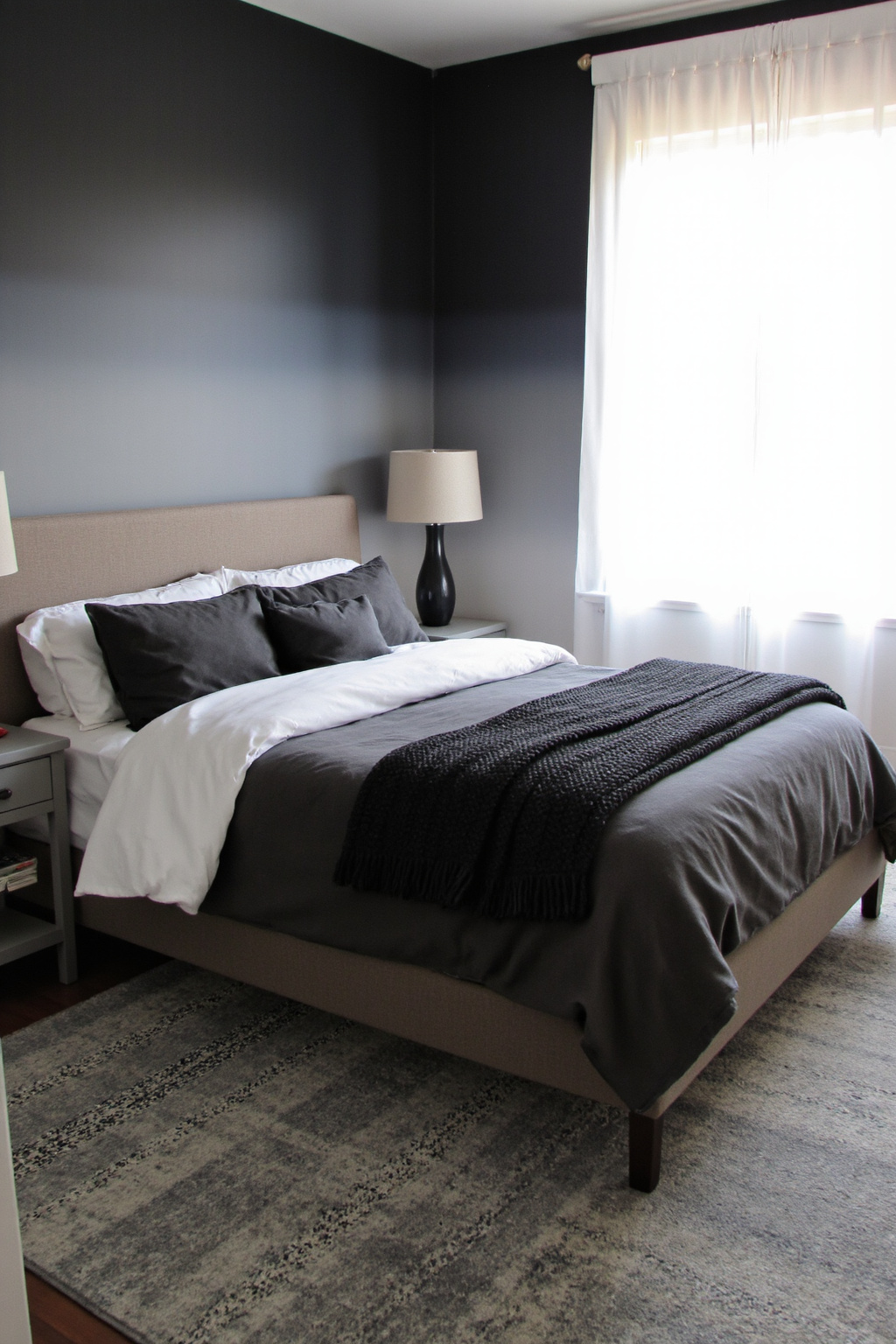 black walls bedroom, black bedroom ideas, black and white bedroom ideas, black master bedrooms ideas, neutral black bedroom ideas