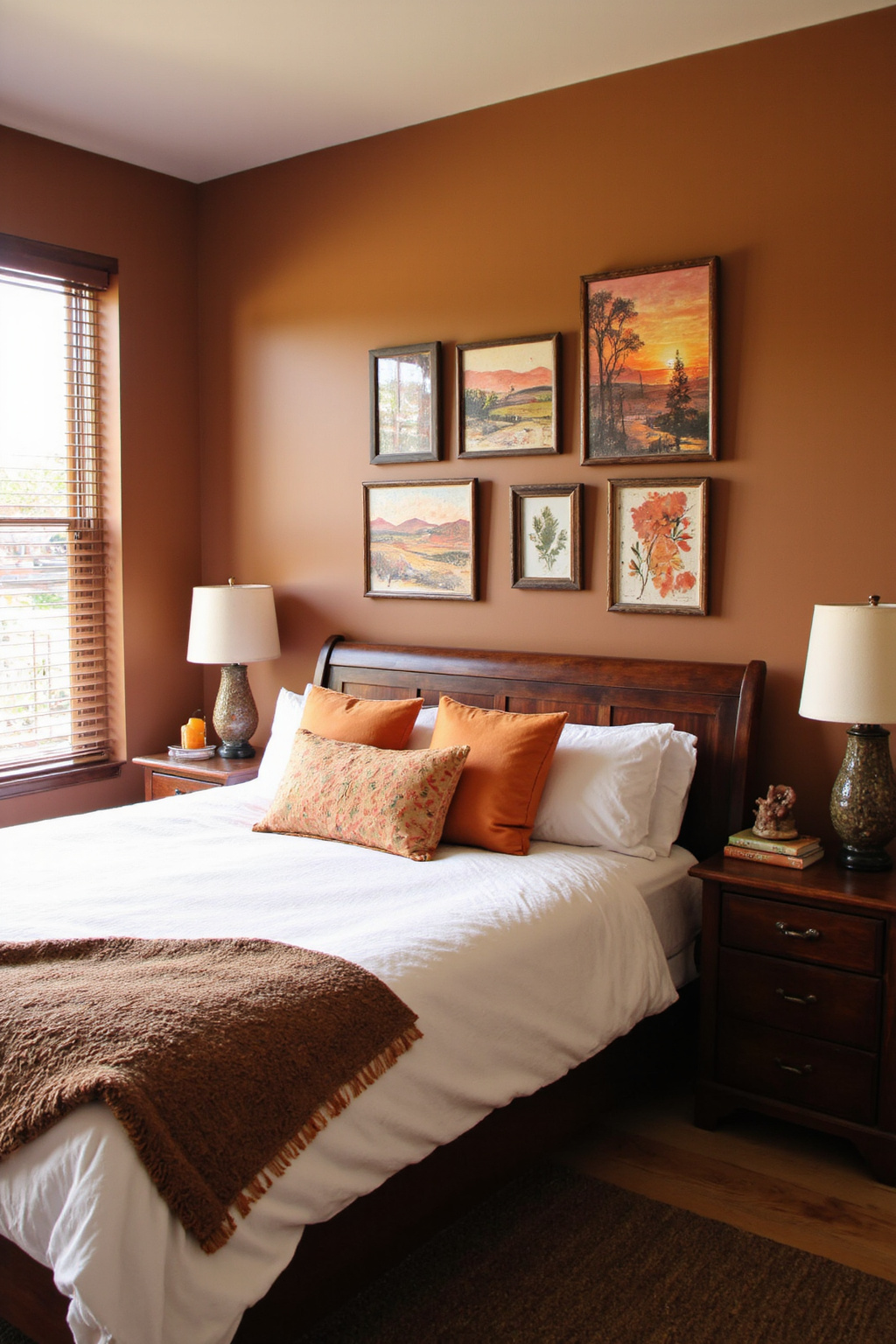 orange bedroom ideas, burnt orange bedroom, teal bedroom, sunset bedroom, mediterranean bedroom