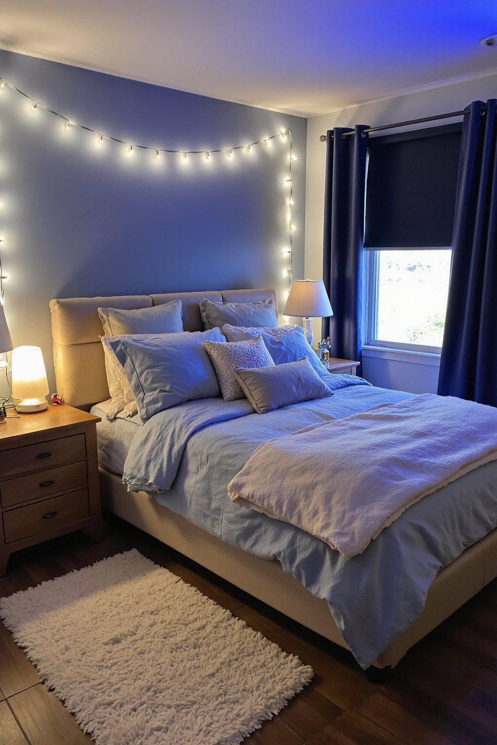blue bedroom ideas, blue bedrooms, grey bedroom colors, romantic blue bedroom, smokey blue bedroom ideas