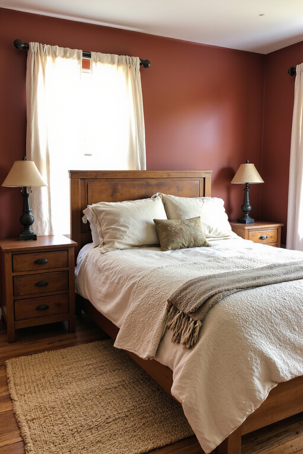 bedroom orange, burnt orange bedroom, rustic orange bedroom, orange bedroom decor ideas, sage green bedroom
