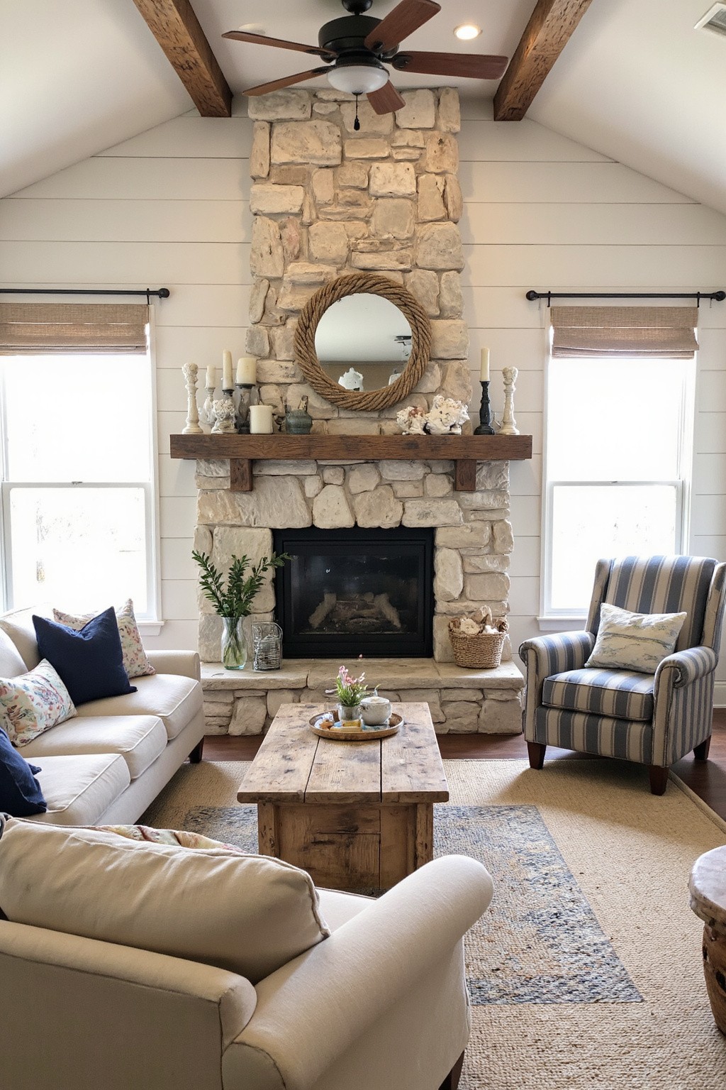 modern coastal living room ideas, beach house living room, beach house interior design, coastal boho living room, cozy beach cottage