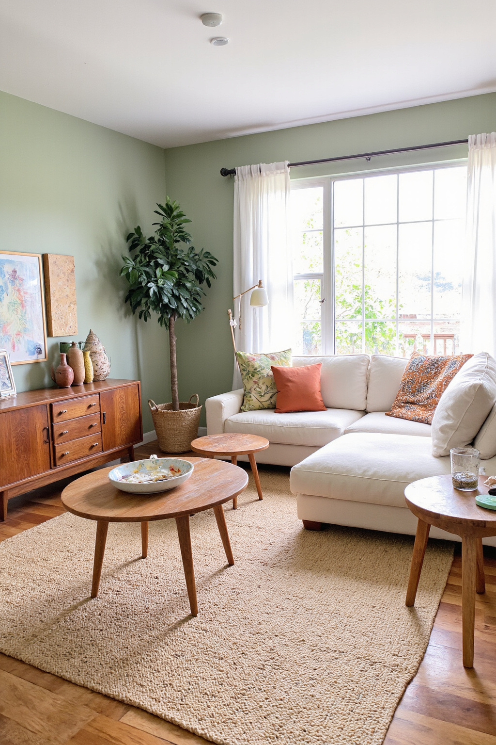 sage green living room ideas, sage living room, sage green and oak living room, sage green and pink living room, eucalyptus green living room