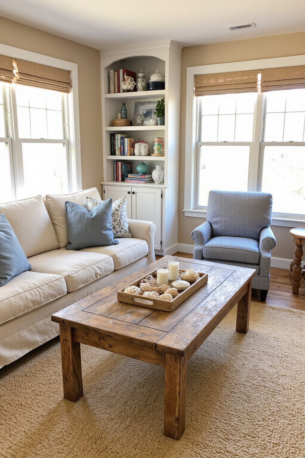 coastal living room, coastal cottage living room, warm coastal living room, coastal farmhouse living room, coastal style living room