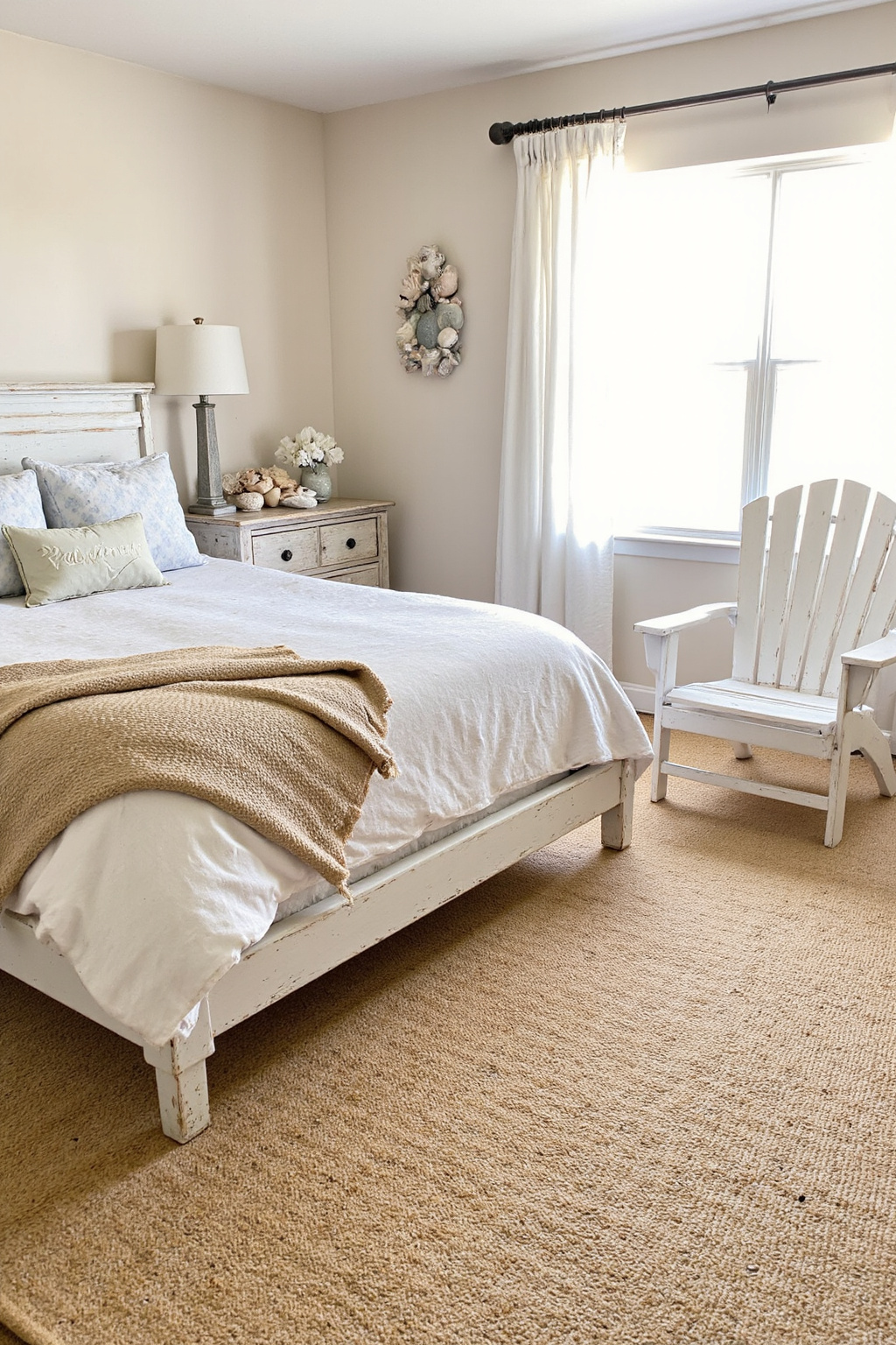 beige bedroom, beige bedroom ideas, creamy beige bedroom ideas, white room decor, purple beige bedroom