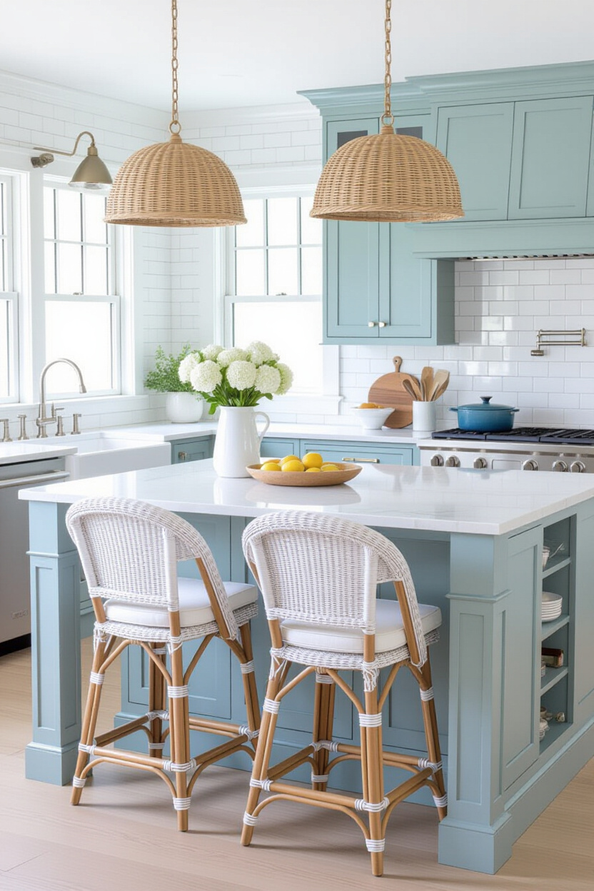 modern kitchen island, kitchen island design, kitchen island decor, kitchen island table, blue kitchen island