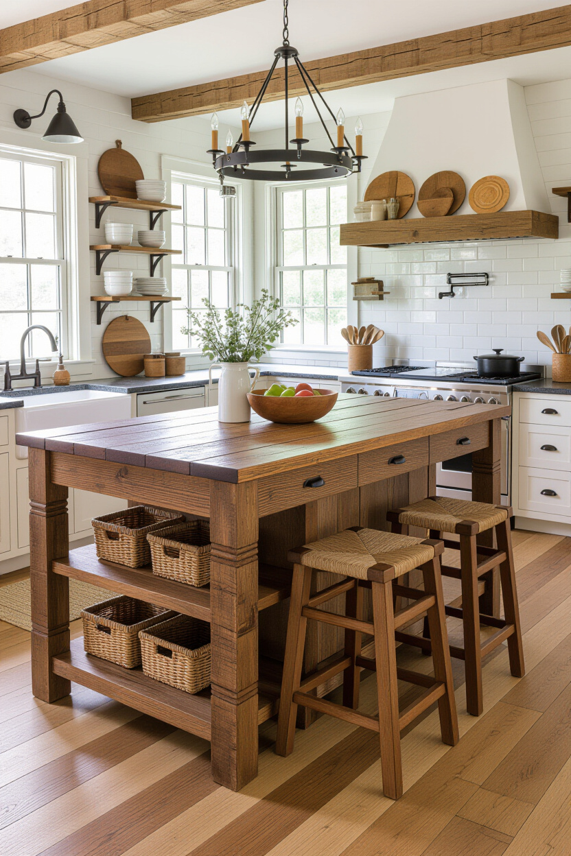 kitchen farmhouse, wood kitchen island, maple wood kitchen island, cabinet kitchen island, white kitchen island