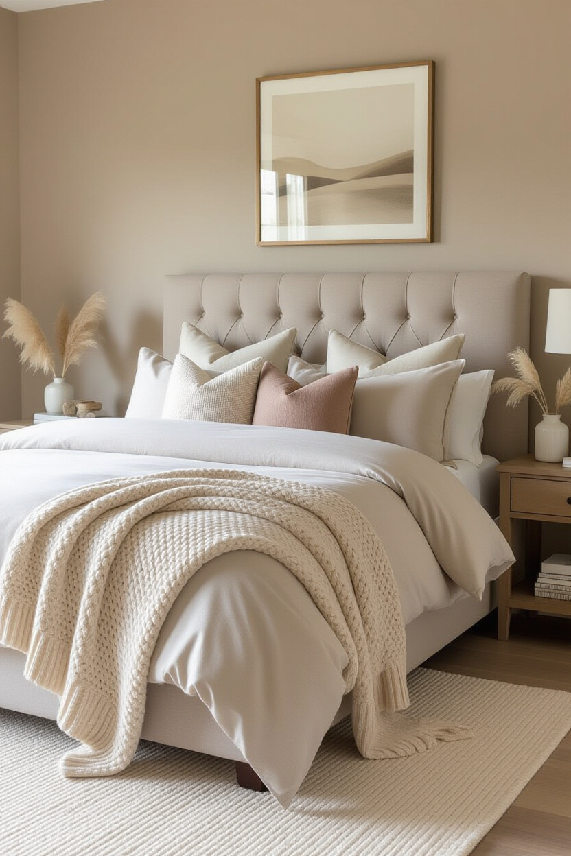 bedroom color combination, neutral bedroom, neutral pink bed, bedroom paint colors, bedroom paint neutral