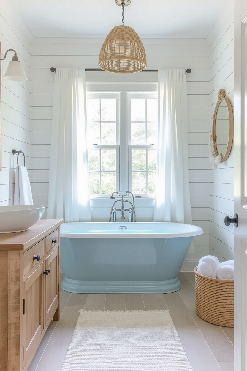 coastal farmhouse bathroom, coastal cottage bathroom, coastal farmhouse bathroom ideas, coastal cottage bathroom decor, coastal farmhouse bathroom decor ideas