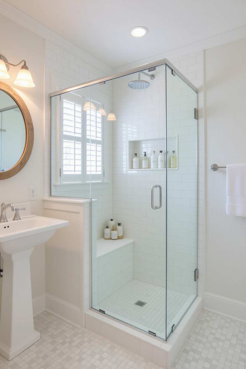 coastal farmhouse bathroom, beach house bathroom, coastal guest bathroom ideas, coastal modern apartment decor, beach bungalow bathroom