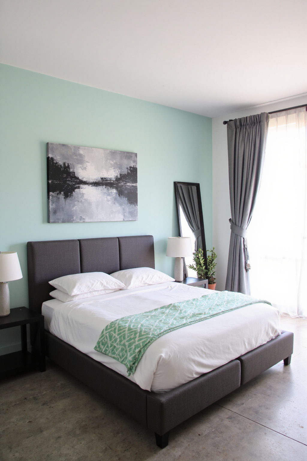 mint green bedroom, mint green bedroom walls, seafoam green bedroom, mint green wall bedroom, pastel bedroom ideas