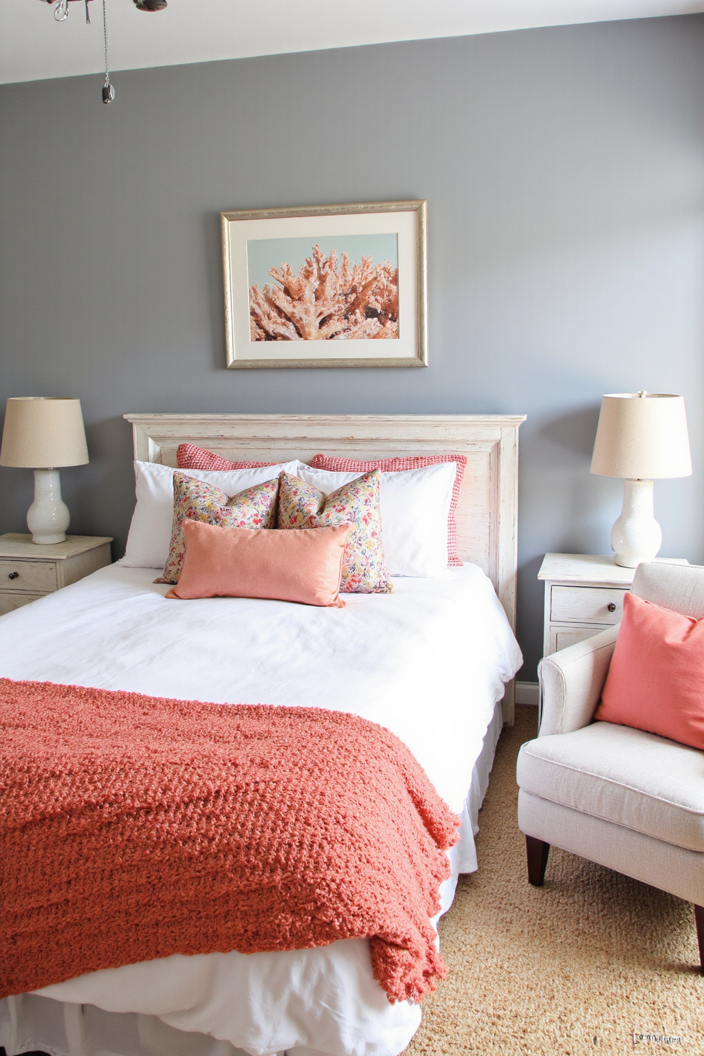 grey bedroom accent color ideas, grey headboard bedroom color schemes, accent wall bedroom, silver shores paint color, three season room paint colors