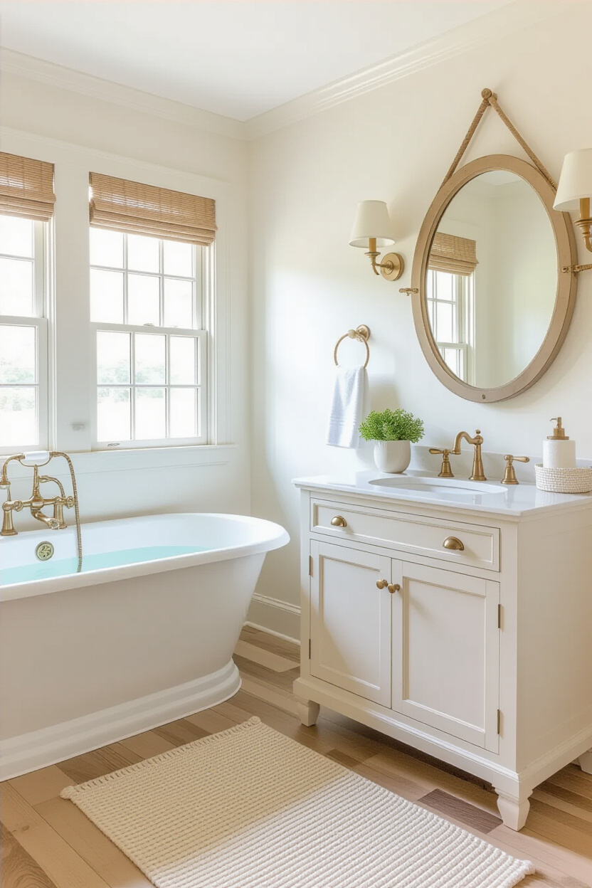 beachy bathroom, coastal farmhouse bathroom, coastal bathroom decor, coastal farmhouse decor, small coastal bathroom