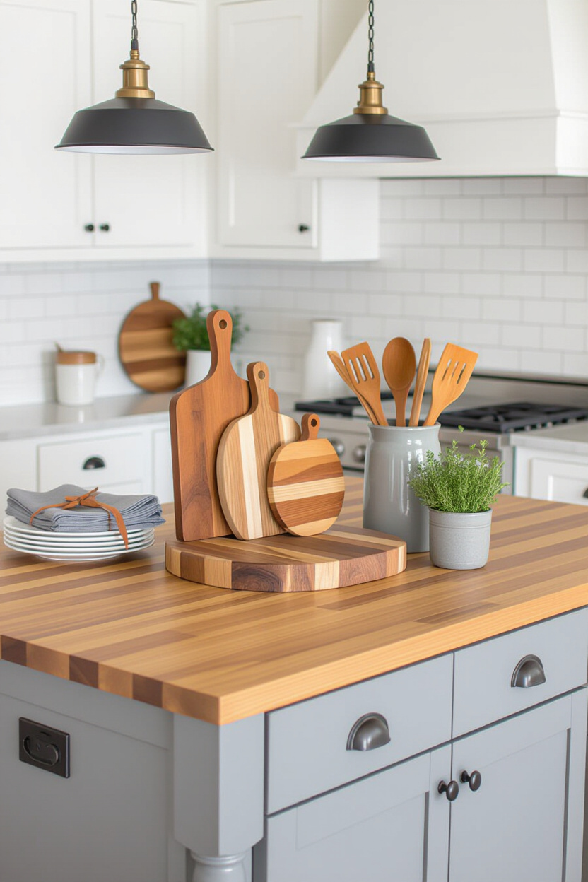 farmhouse kitchen island, farmhouse kitchen design, kitchen center island decor ideas, island decorations for kitchen, decor on kitchen island