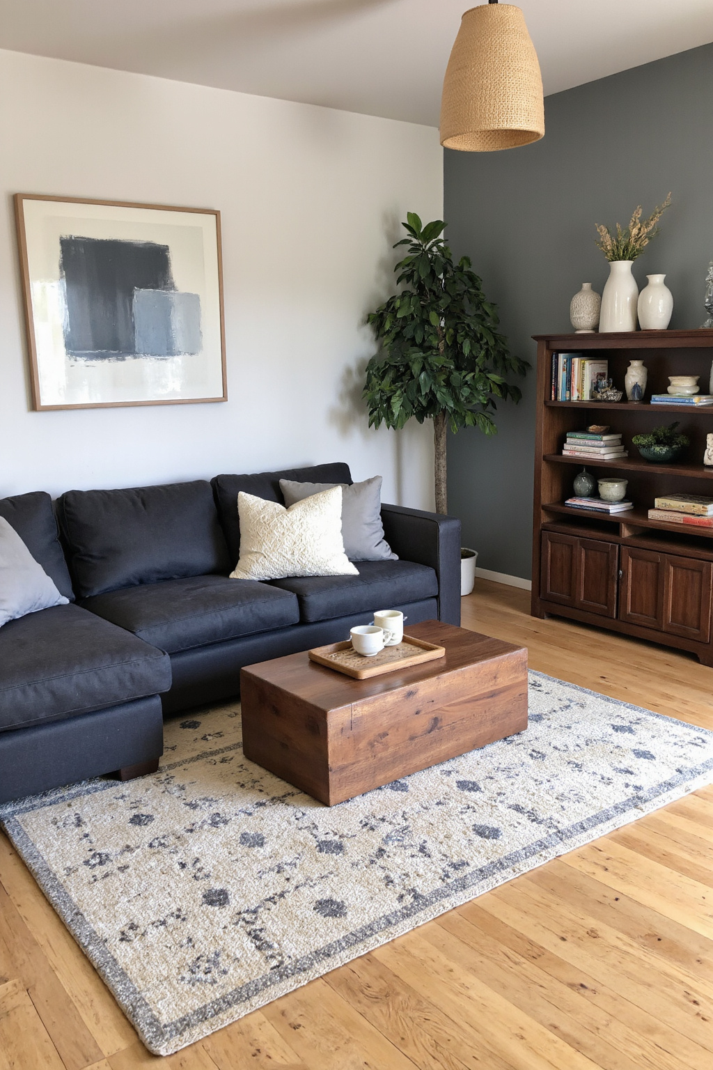 japandi living room design, japandi living room, living room japandi style tv, living room tv wall japandi, japandi small living room design