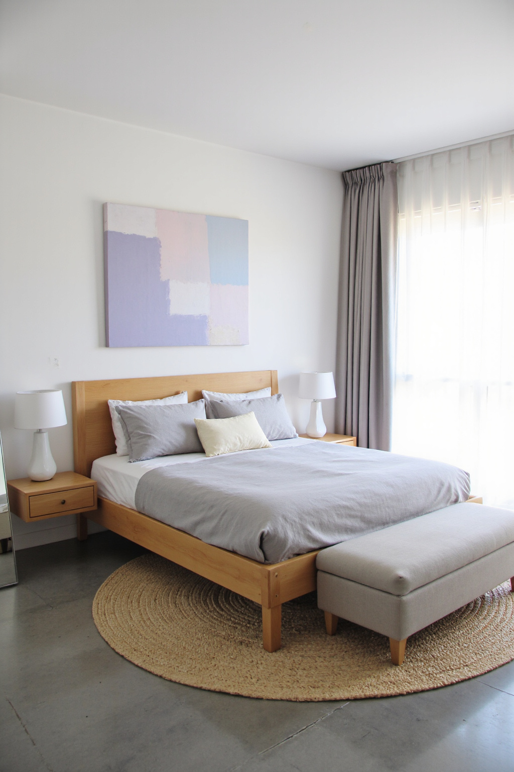 light pastel bedroom, pastel bedroom, minimalistic pastel room, minimalist pastel bedroom, yellow pastel bedroom
