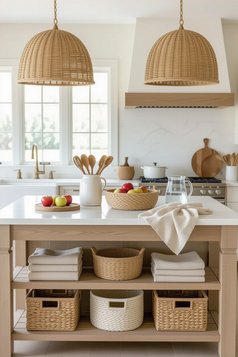 farmhouse kitchen island, elegant kitchen island decor, small kitchen island, kitchen island decor fruit bowl, kitchen island candle decor