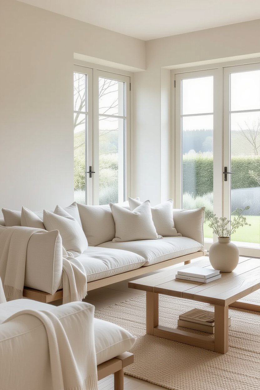 neutral living room, living room inspo, farmhouse living room color ideas, living room design inspiration, brown paint for living room