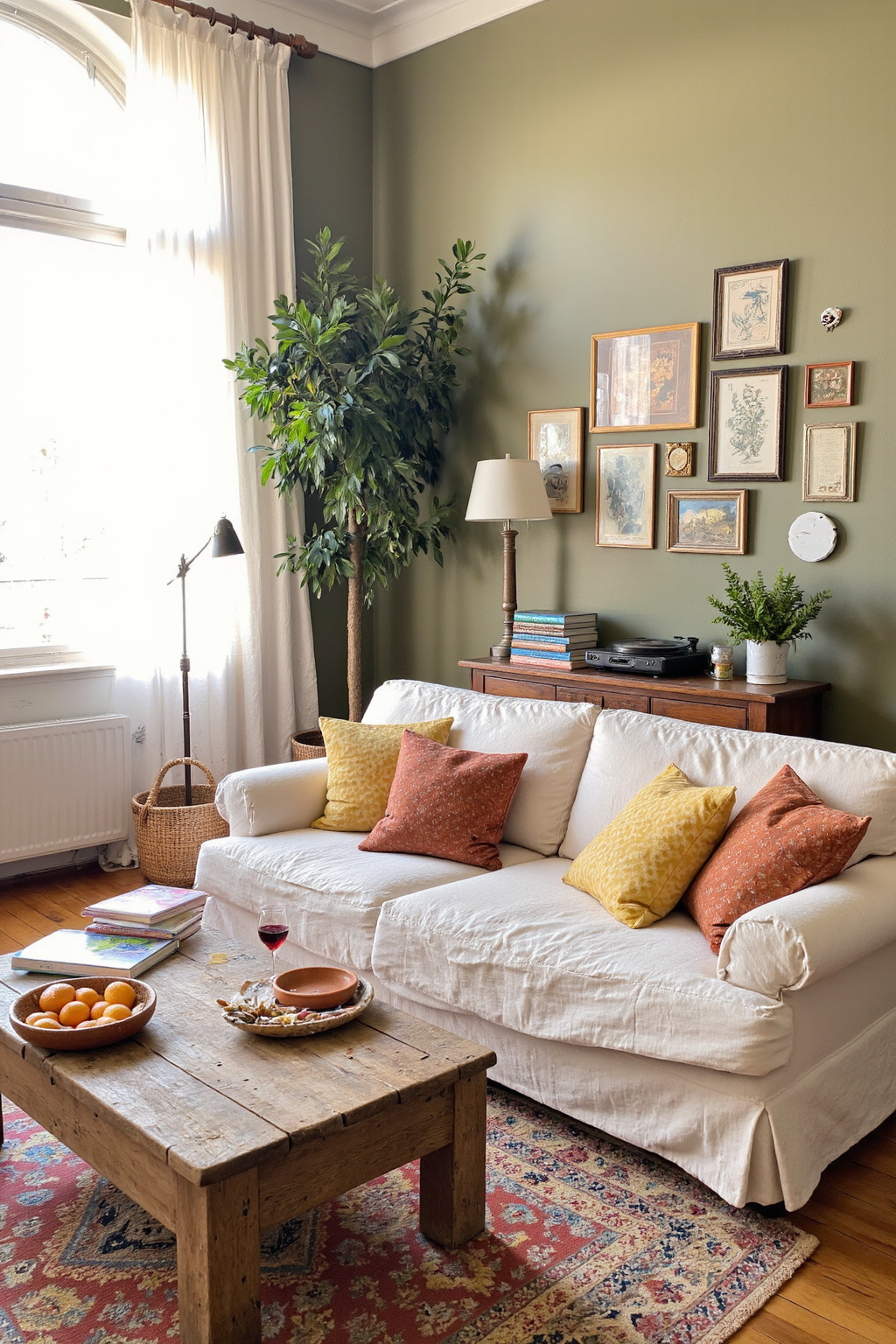cosy living room, earthy living room, living room green, cozy nyc apartment living room, brown couch cozy living room ideas