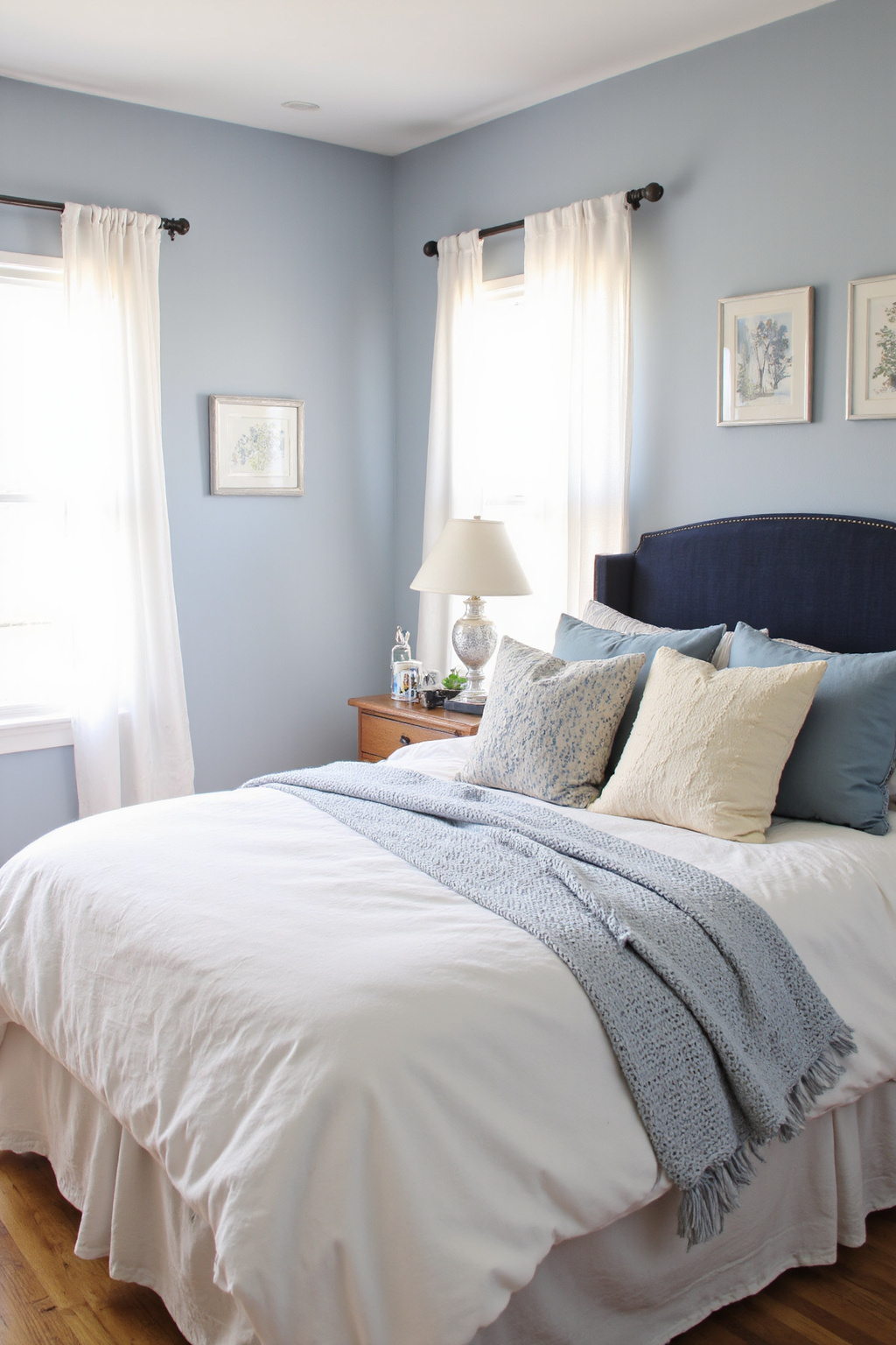 calming bedroom colors, bedroom color combination, navy bedding bedroom ideas, warm bedroom colors, calming bedroom colors cozy
