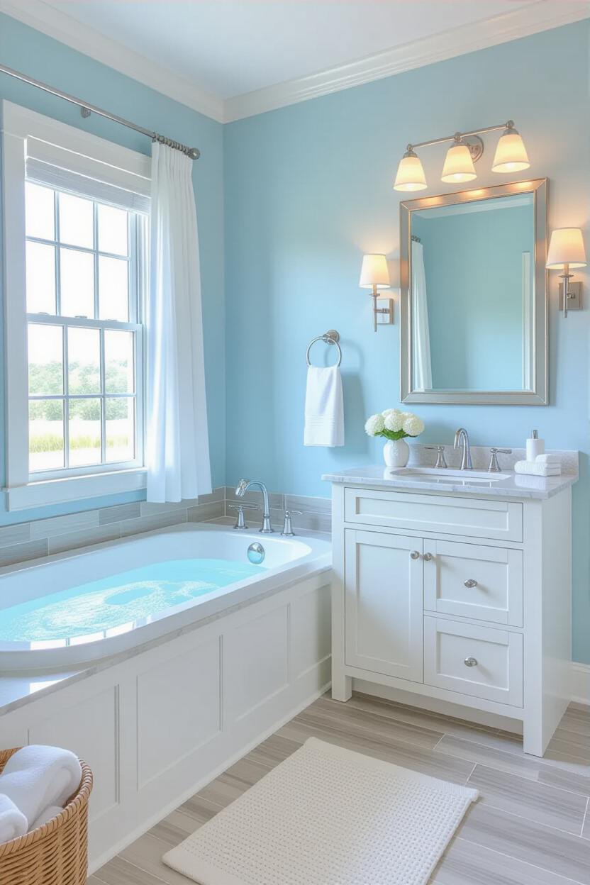 coastal farmhouse bathroom, coastal bathrooms, coastal bathroom colors, coastal bathroom ideas, nautical bathroom ideas
