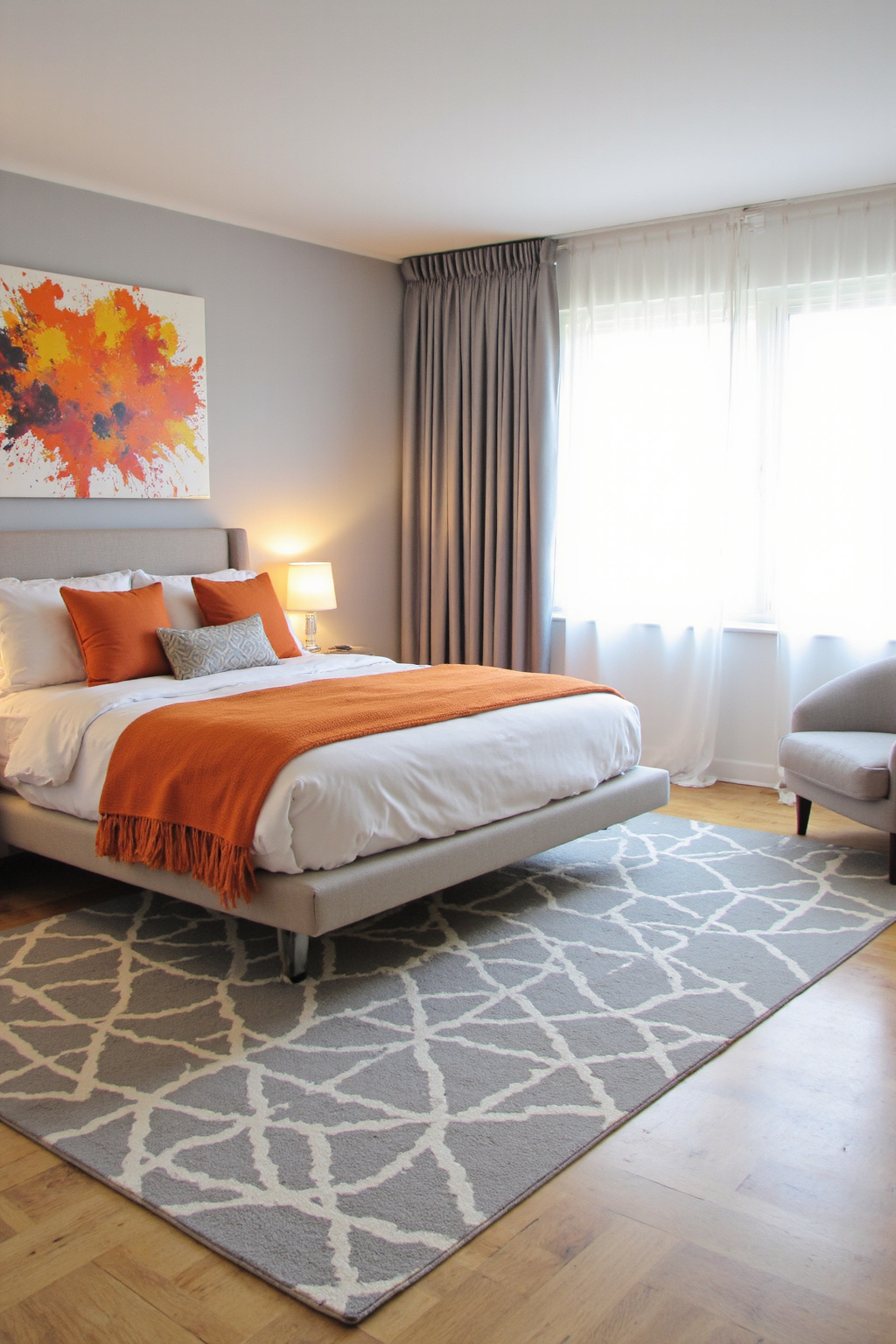 burnt orange room ideas, orange bedroom ideas, autumn colour bedroom ideas, burnt orange bedding bedroom, orange comforter bedroom ideas