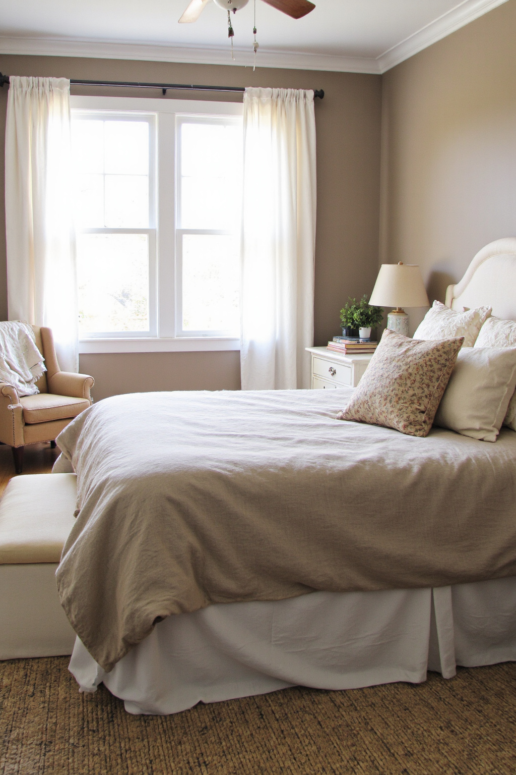 bedroom color, bedroom colors, cozy guest bedroom ideas color combos, layered bedding, bedroom color palette ideas
