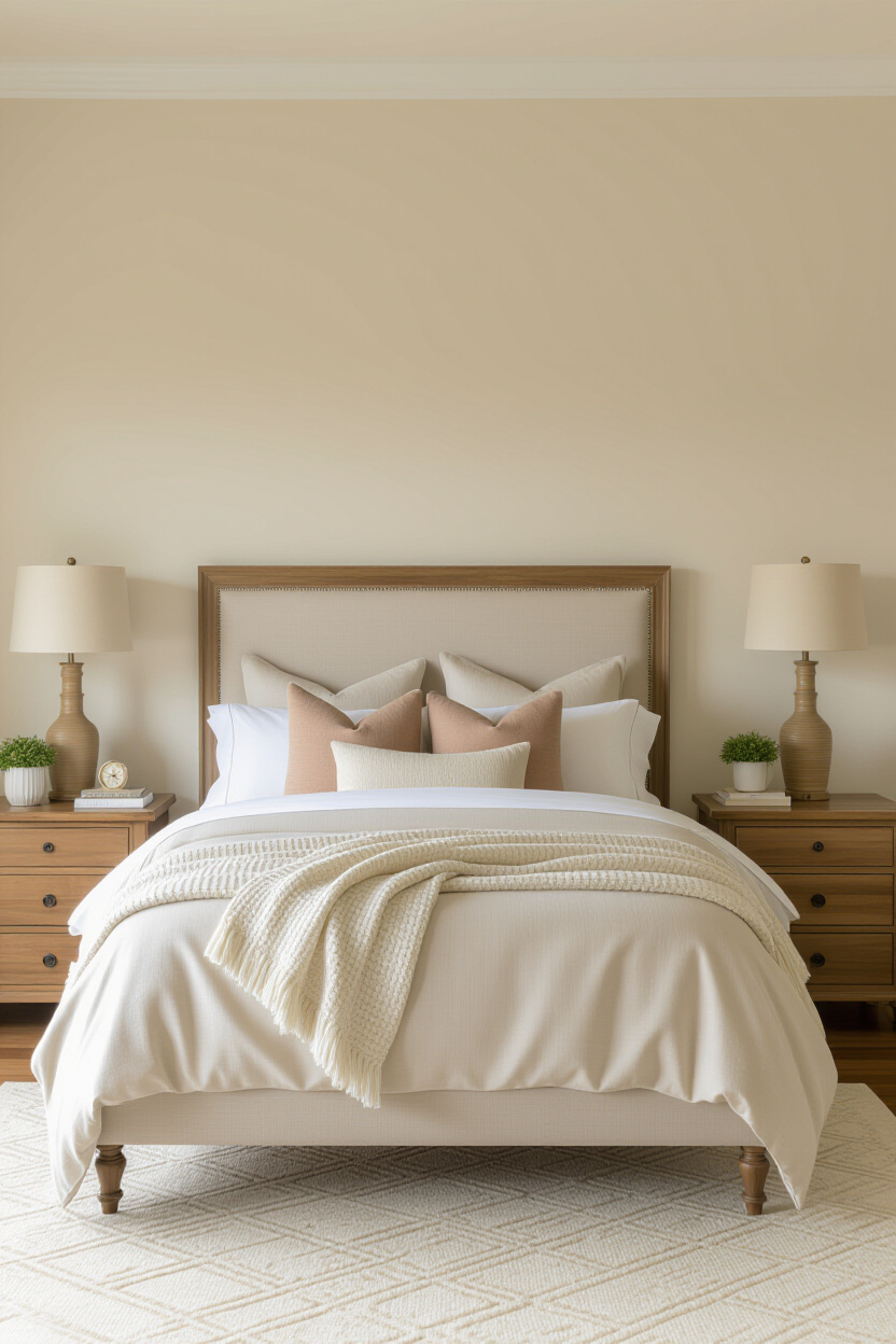 bedroom color combination, neutral bedroom, natural beige bedroom, bedroom color aesthetic, cozy beige paint colors