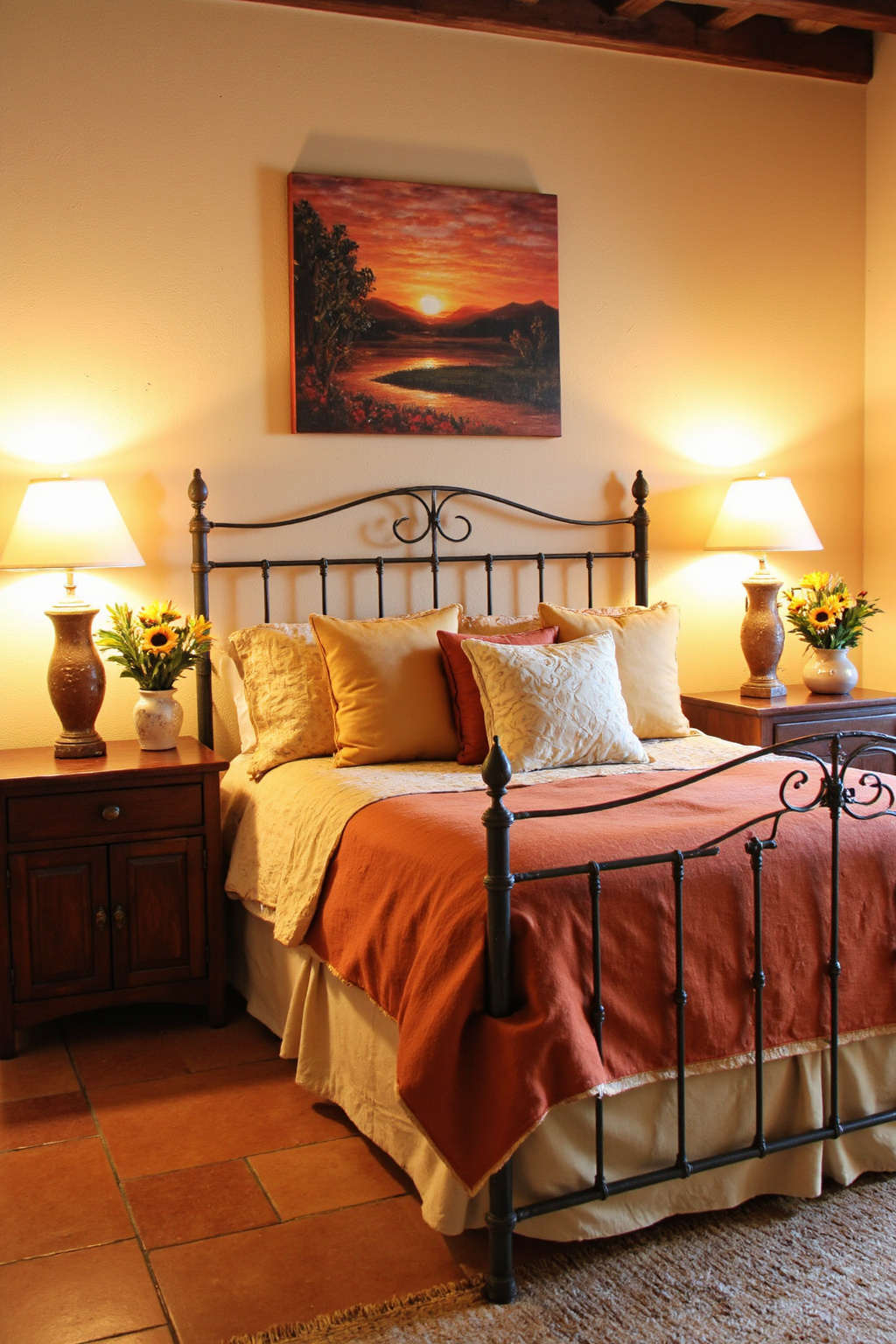 burnt orange bedroom ideas, burnt orange bedroom, cream burnt orange bedroom, burnt orange farmhouse bedroom, burnt orange guest bedroom