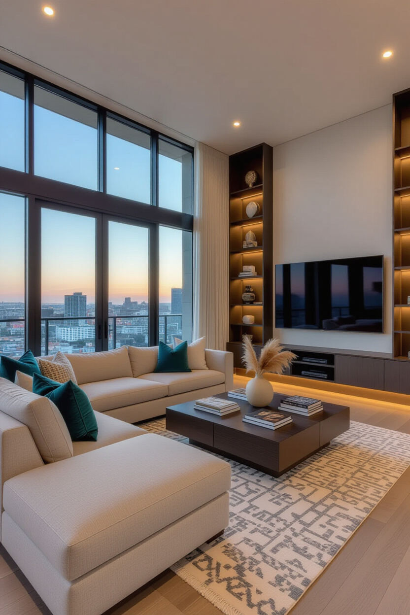 living room inspo, contemporary living room design, transitional contemporary living room, large art wall living room, contemporary living rooms