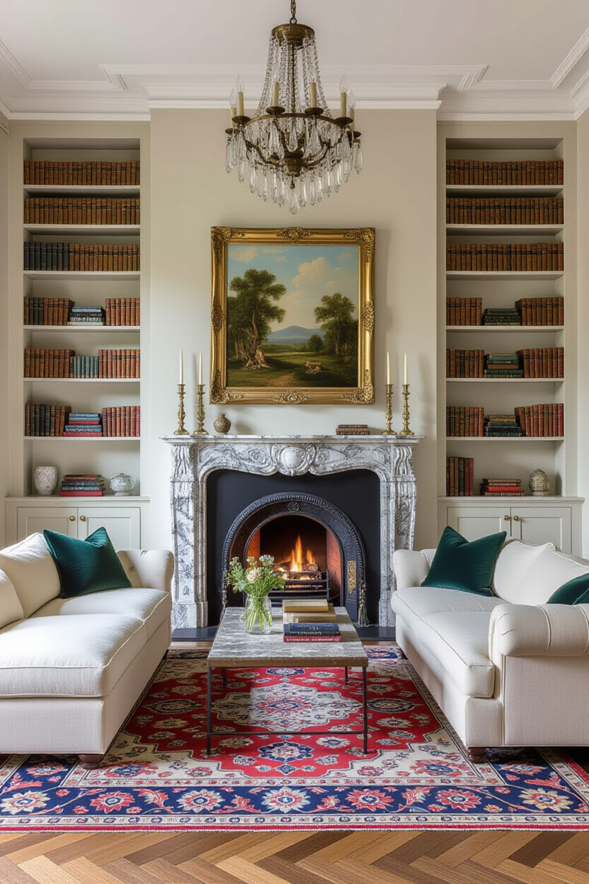 glam living room, classy living room, classic living room, high end living room, modern living room