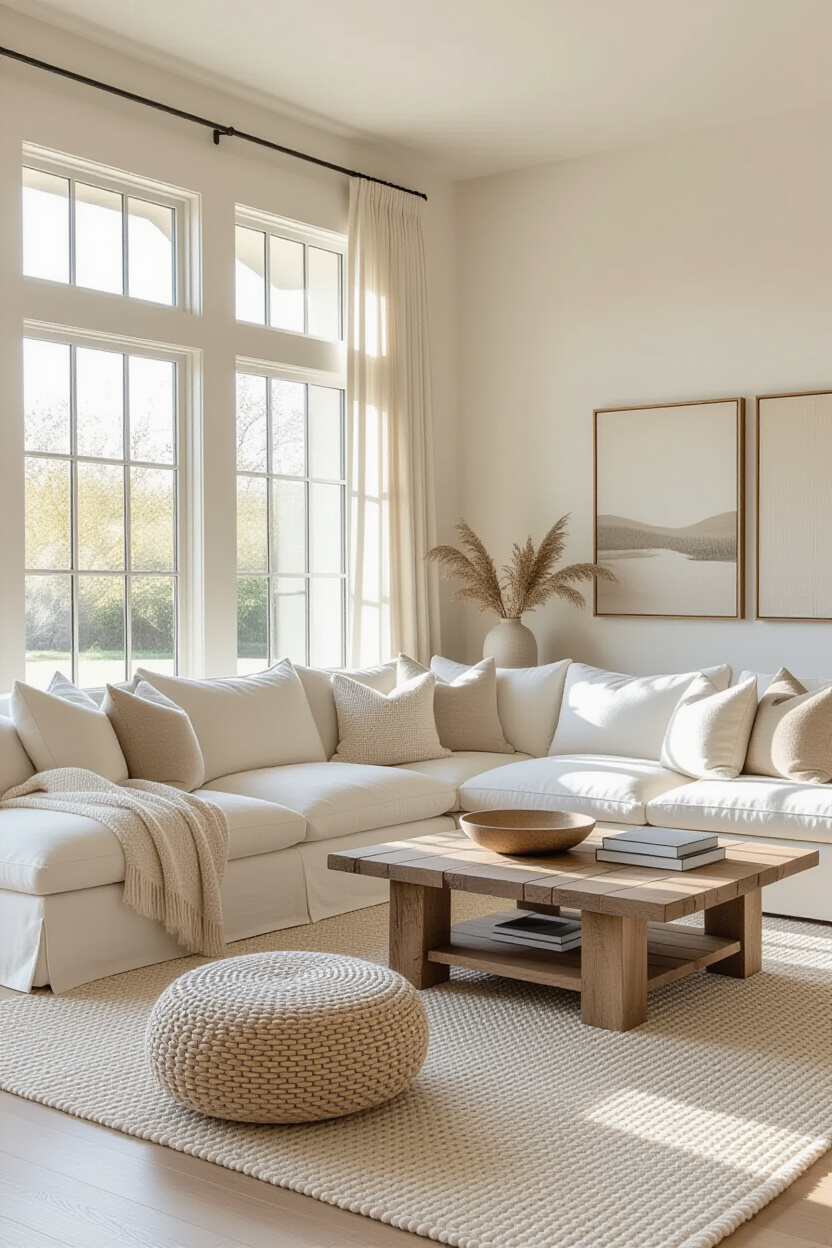 neutral living rooms, decor home living room, dark couch neutral living room, dark cozy living room ideas, warm beige living room