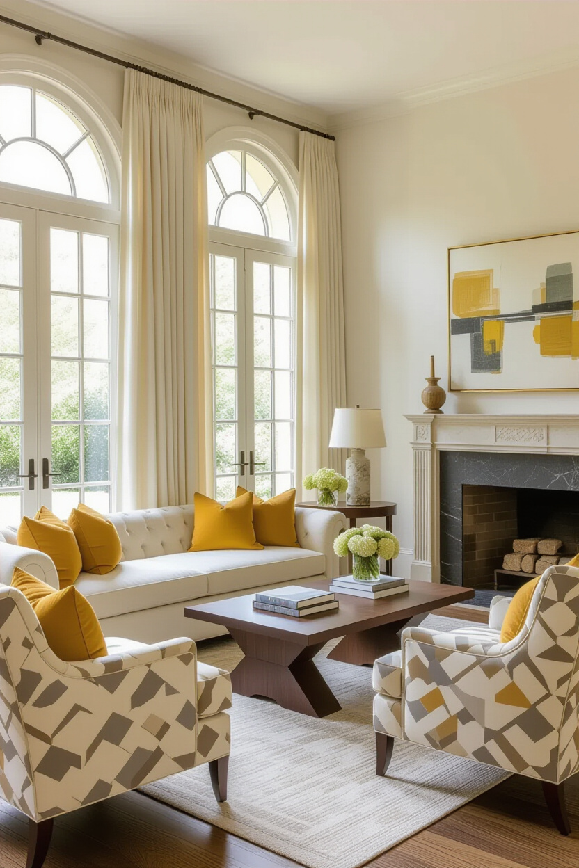 living room inspiration, living room inspo, modern classic drawing room, american classic living room, organic modern living room
