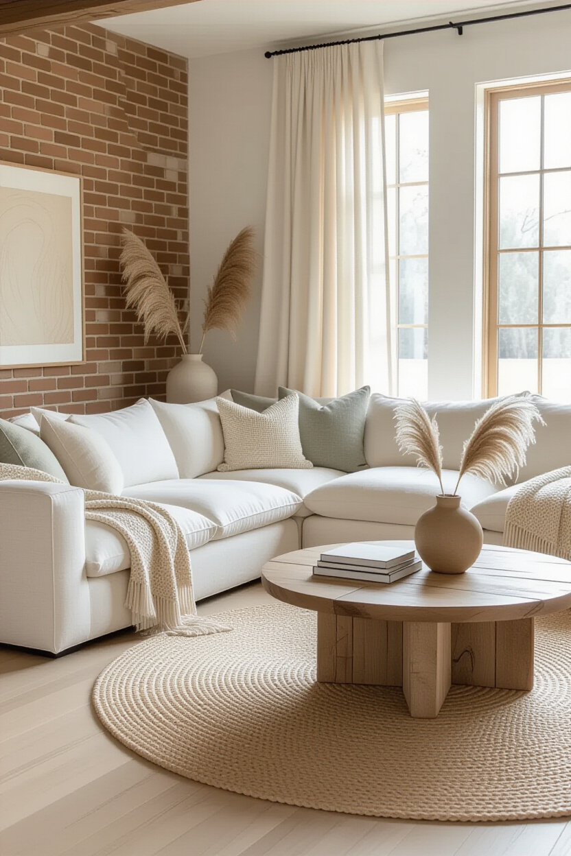 neutral living room, neutral living room ideas, industrial natural living room, coastal modern living room, timeless living room