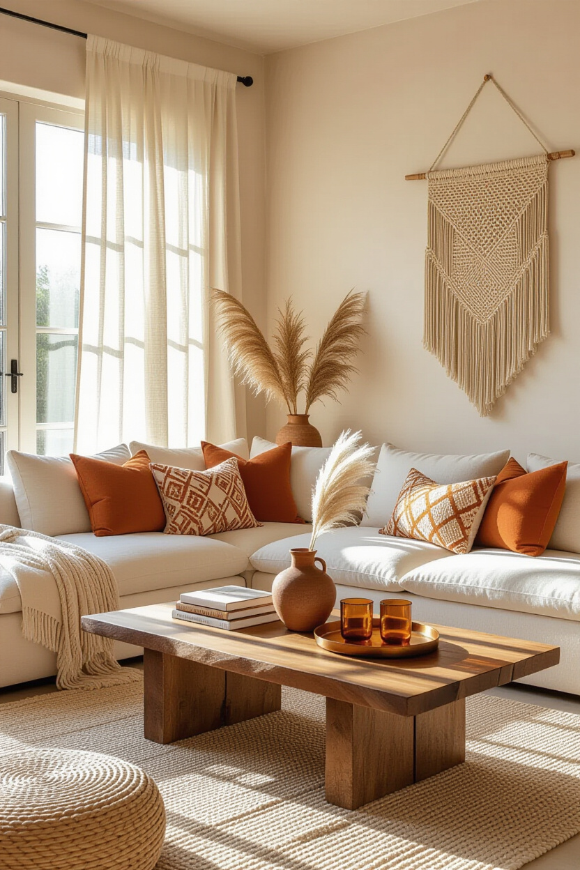 dream apartment decor, future apartment decor, earthy living room, aesthetic tv room, light aesthetic living room