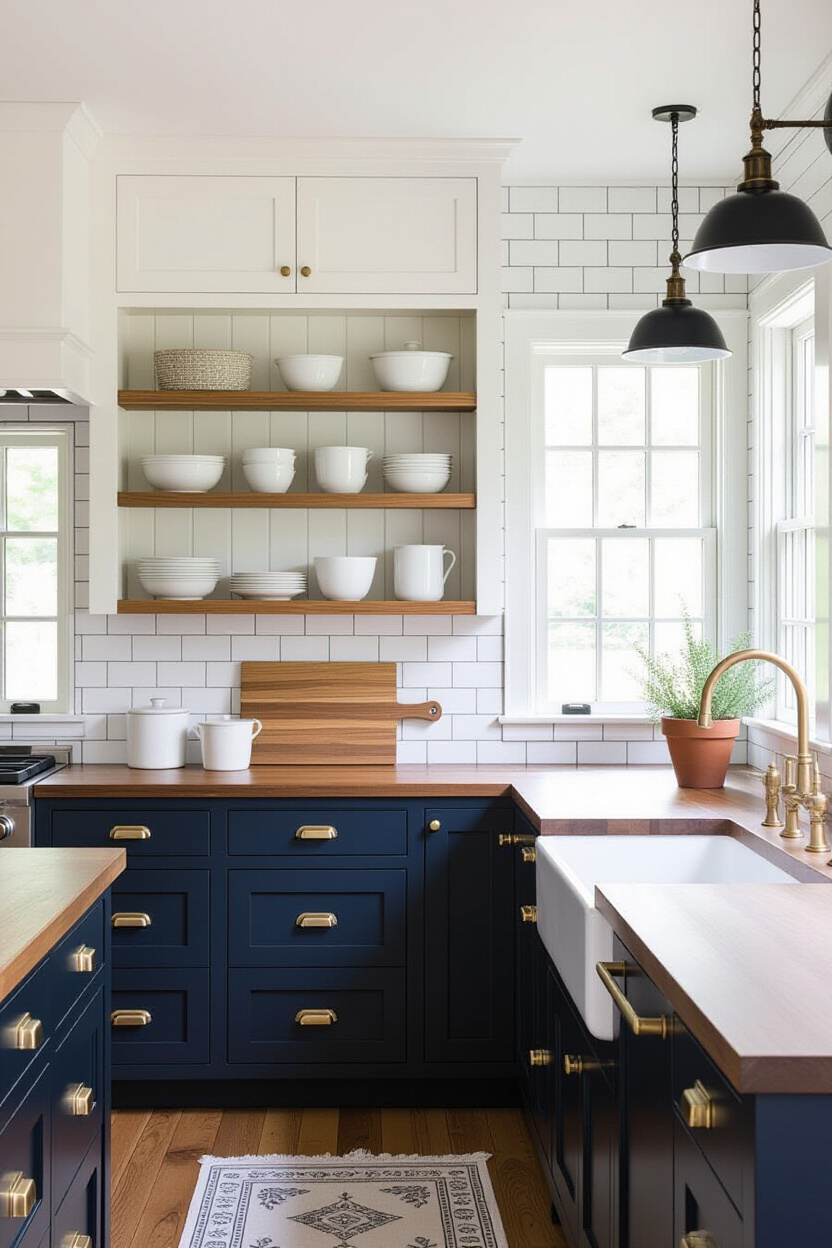 two tone kitchen cabinets, kitchen cabinets color combination, kitchen cabinets with silver hardware, natural wood and green kitchen cabinets, white oak kitchen