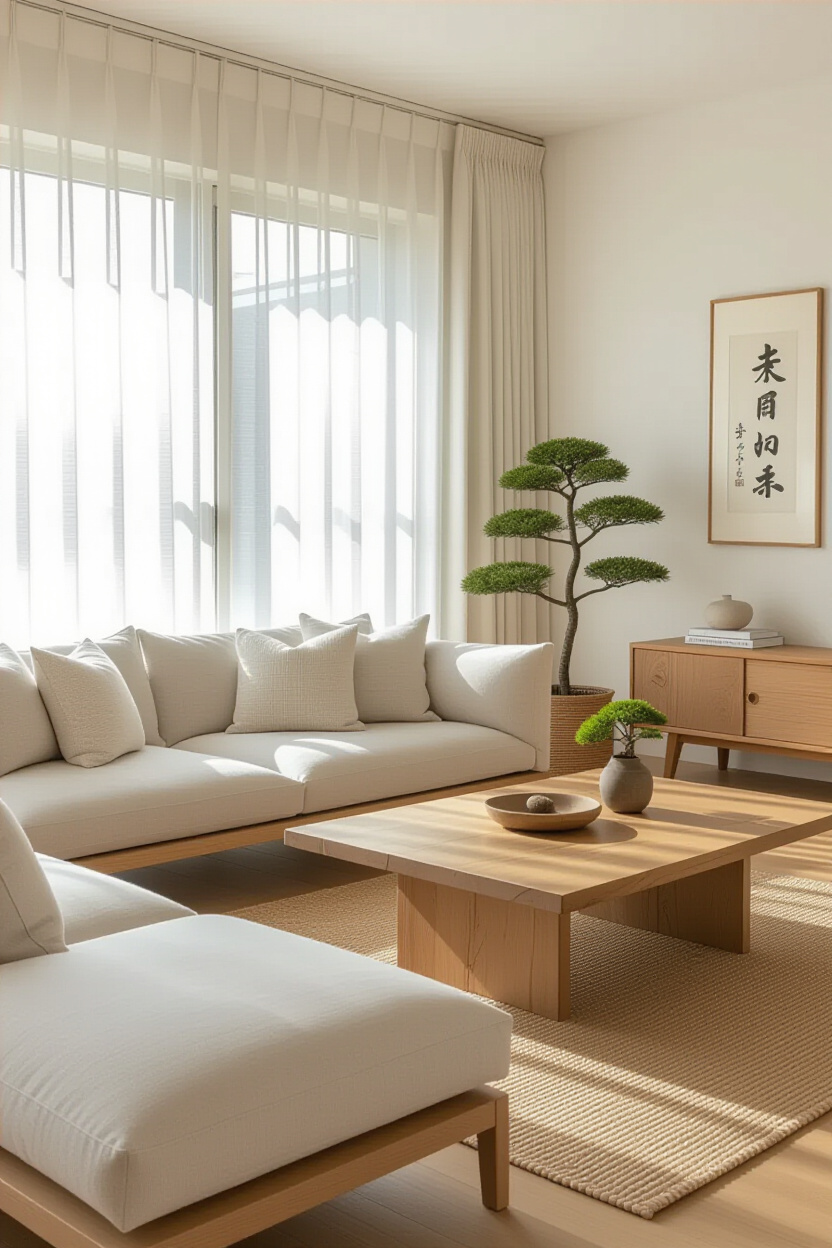 japandi living room, japandi living, japandi living rooms, japandi interiors living room, green japandi living room