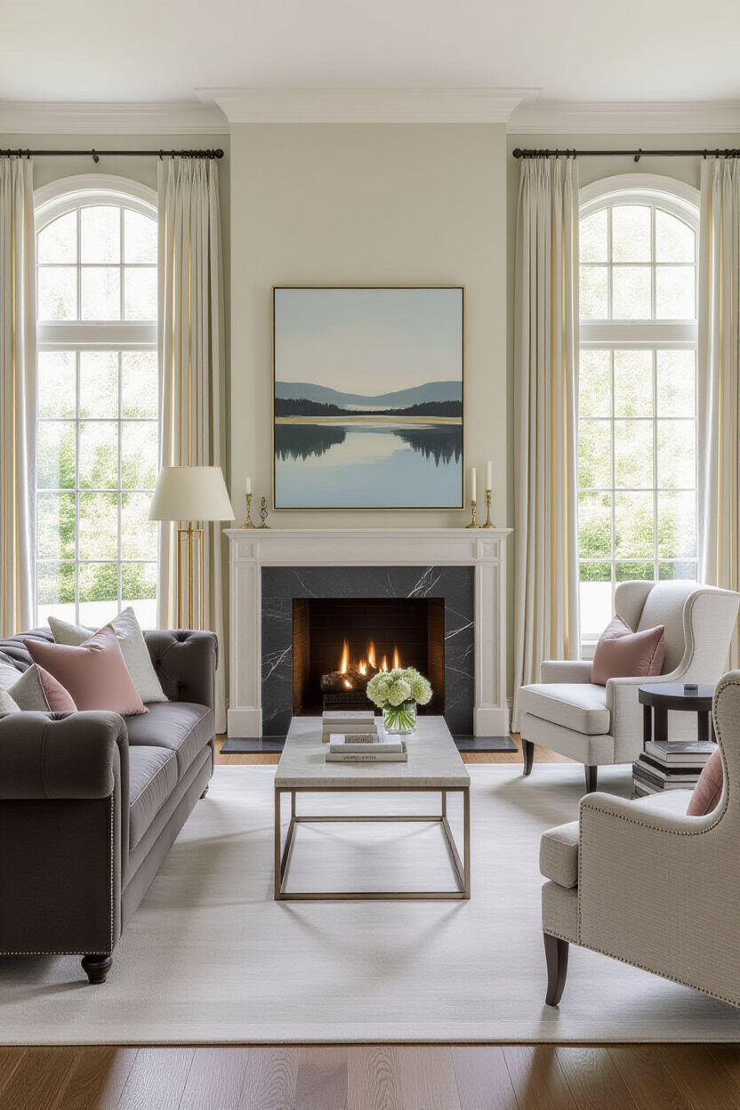modern classic living room, classic living room, modern classic interior design living room, neo classic living room, organic modern living room