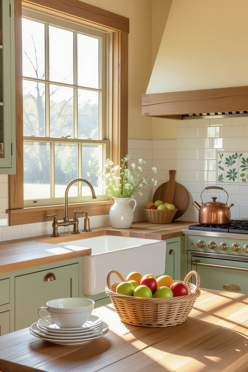 classic kitchen, green kitchen, dream house interior, lake house kitchen, farmhouse kitchen design