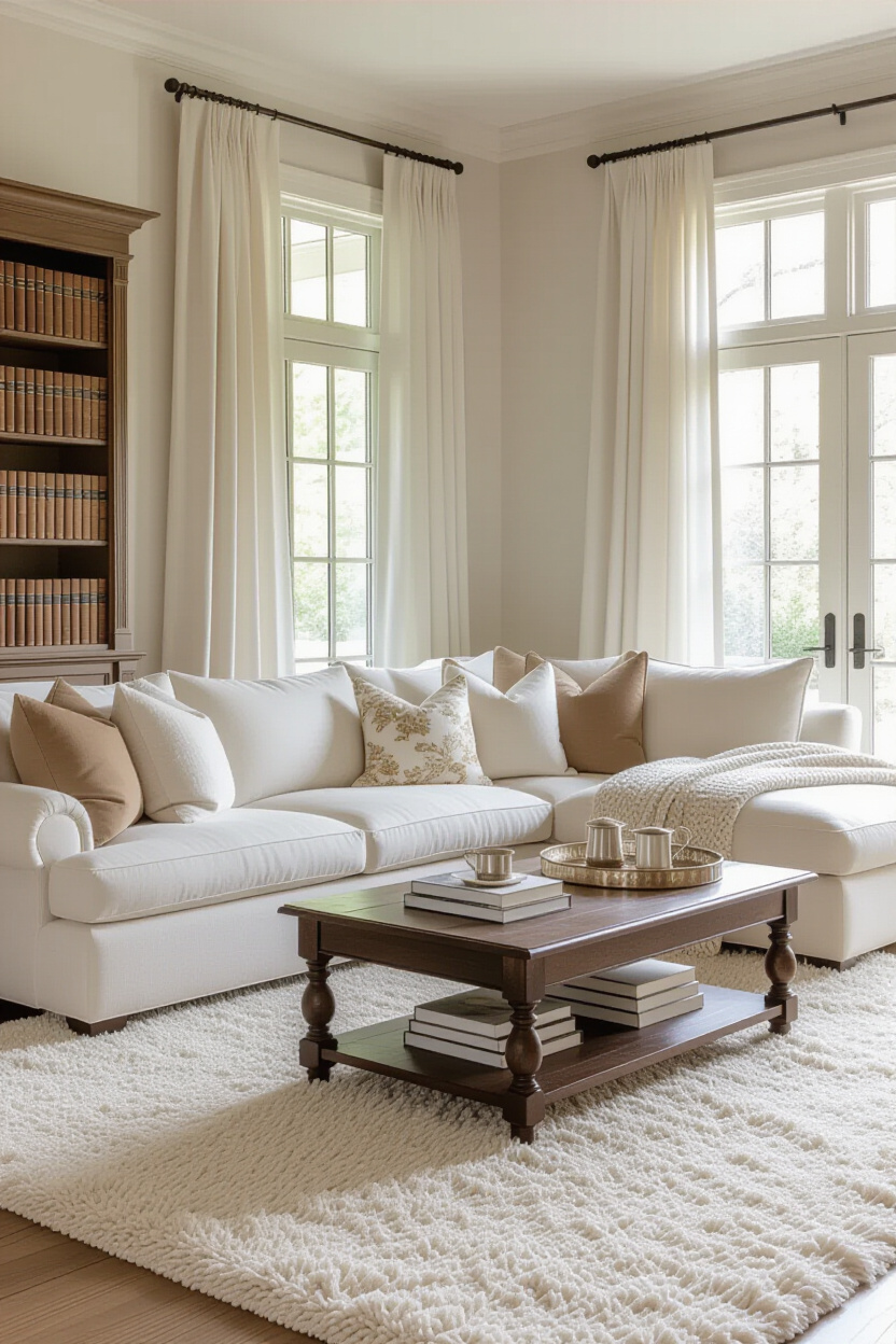 classy living room, elegant living room decor, white and gold living room, living room, luxury living room decor