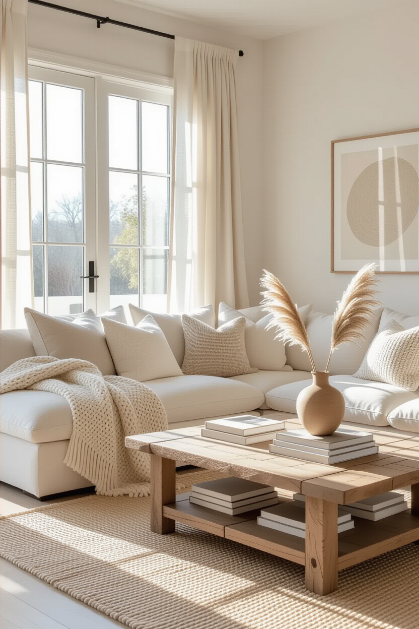 neutral living room, decor home living room, furniture layout, neutral living room coffee tables wood, neutral taupe living room