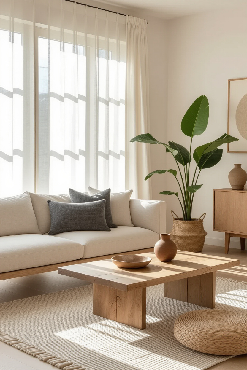 japandi design, japandi living, japandi kitchen design, bamboo apartment decor, japandi living room decor
