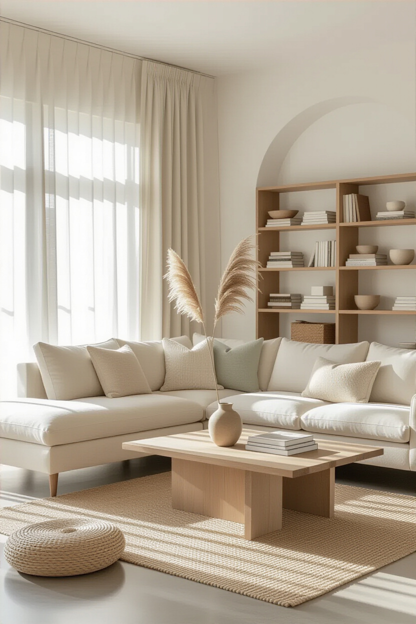 neutral living room, beige living rooms, living room couch aesthetic, neutral living room coffee tables wood, beige accent wall living room