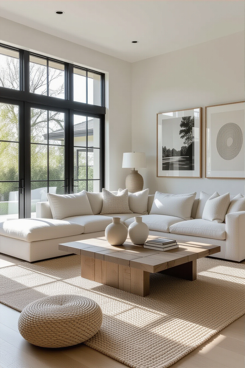 living room inspo, contemporary living room design, cozy contemporary living room, organic modern living room, living room designs