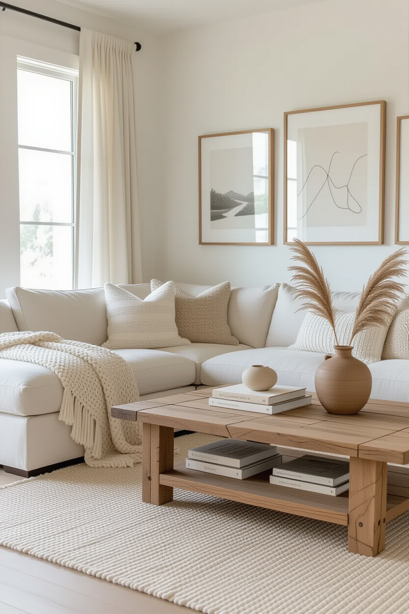 coastal living room, neutral living room, beige family room, beige farmhouse living room, french cozy living room