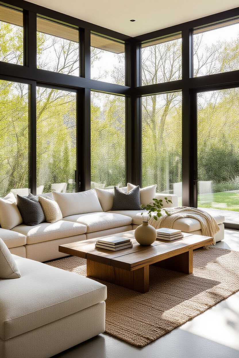 contemporary living room design, modern contemporary living room, organic modern living room, organic modern living room black couch, classic contemporary living room
